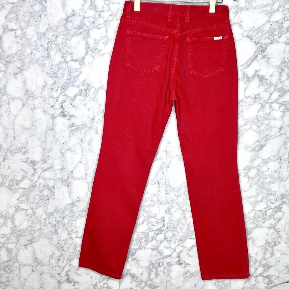 Guess 90s Red High Rise Canvas Jeans Made In USA Women’s 32 - Picture 4 of 13